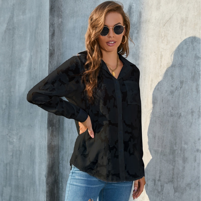 Popular Women's Loose Casual Chiffon Shirt Tops