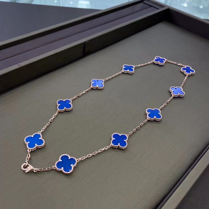 VAN100 High Version Clover Ten Flower Necklace Thick Plated 18K Necklace Jewelry