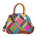 Casual Denim and Leather Shoulder Bag