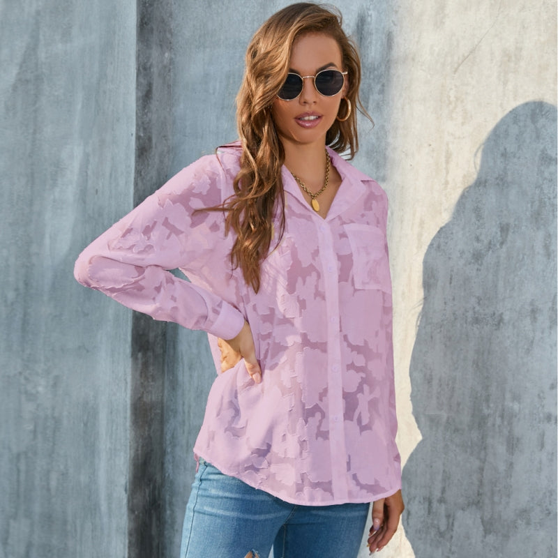 Popular Women's Loose Casual Chiffon Shirt Tops