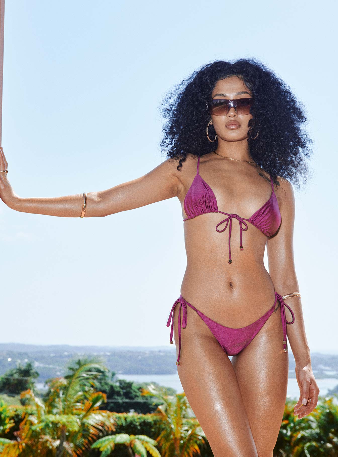 Glora Tie Side Bikini Bottom Mauve