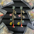 CHE80  Women's colored enamel letter earrings jewelry