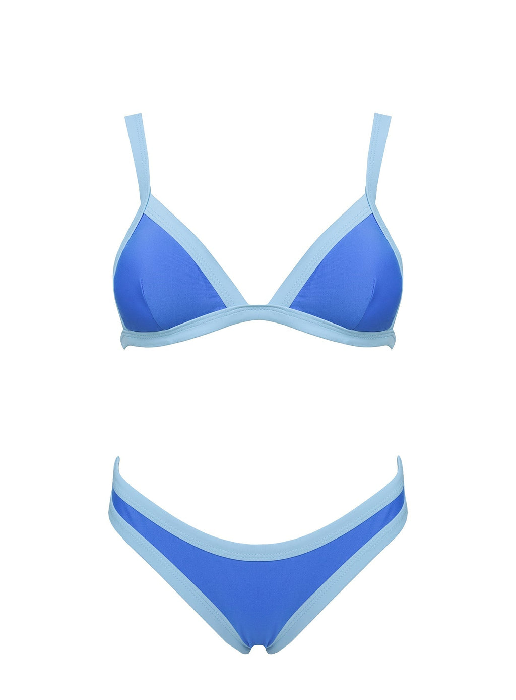 Amiri Contrast Triangle Bikini Top Blue