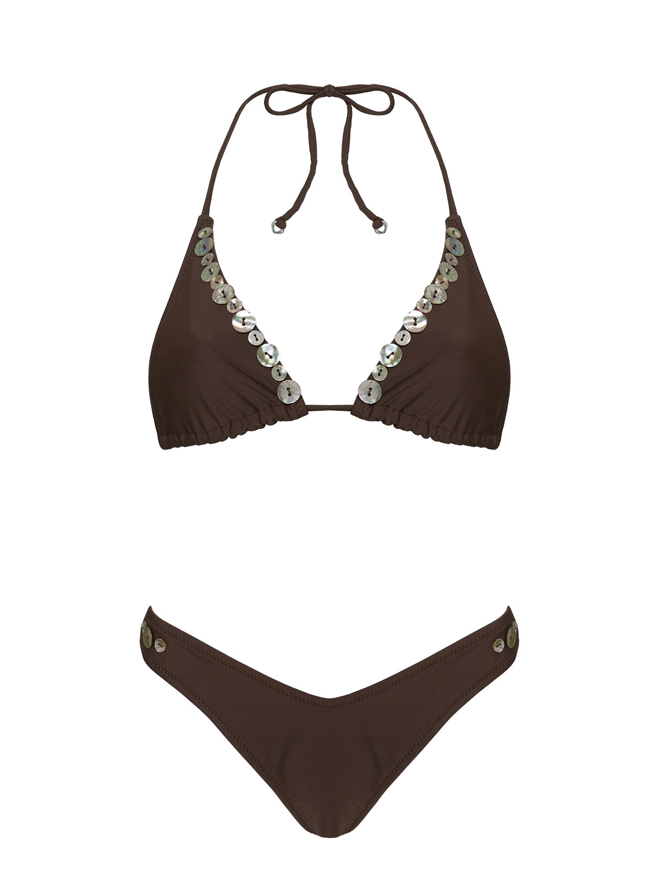 Edita Triangle Bikini Top Brown