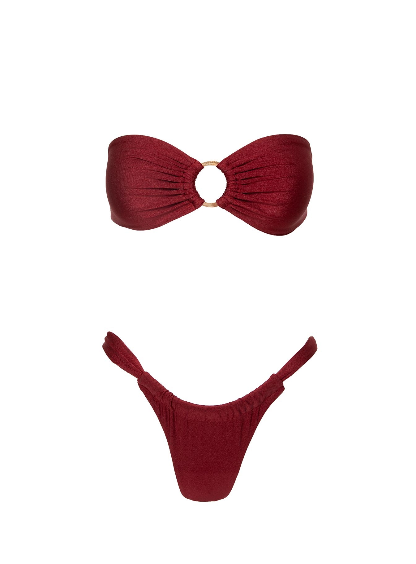 Janea Bandeau Bikini Top Burgundy