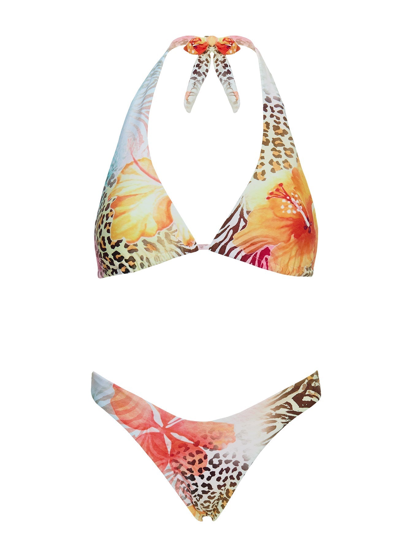 Lynea Halter Bikini Top Animal Floral