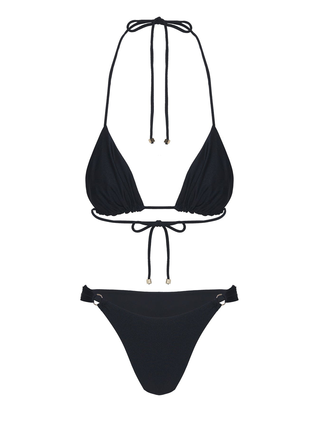Kennedie Shine High Cut Ring Bikini Bottoms Black