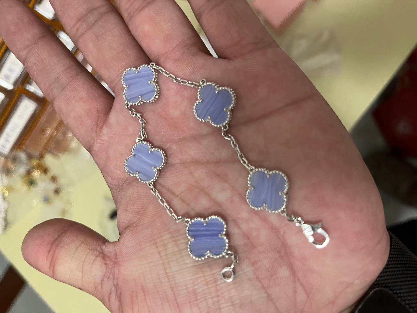 VAB100 Natural Stone 4 Flower Bracelet Premium Jewelry No packaging AAAAA quality