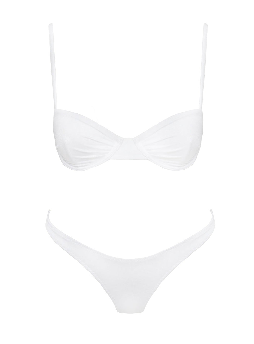 Sadley Underwire Shine Bikini Top White