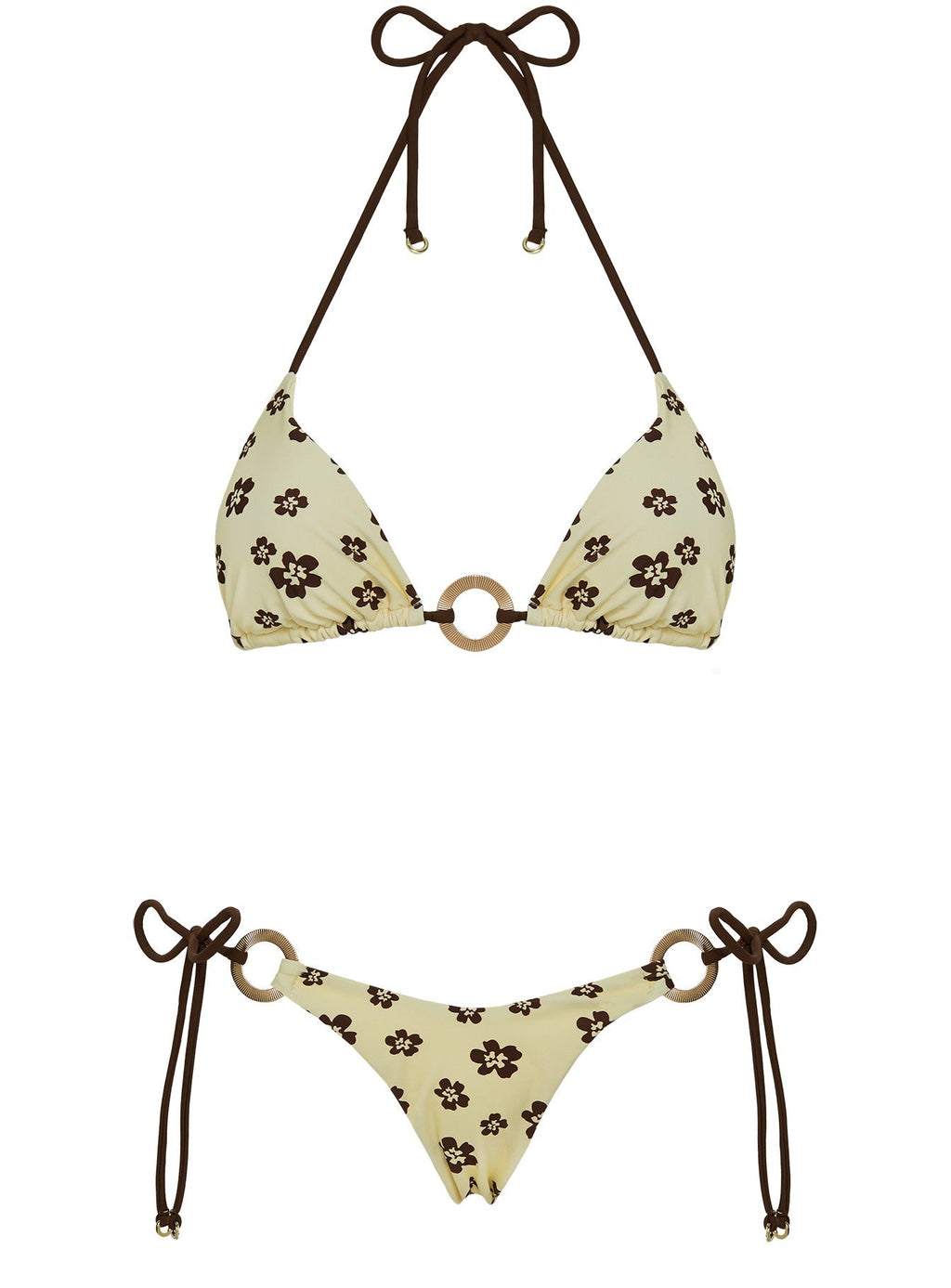 Sunburner Tie Side Bikini Bottoms Yellow / Brown