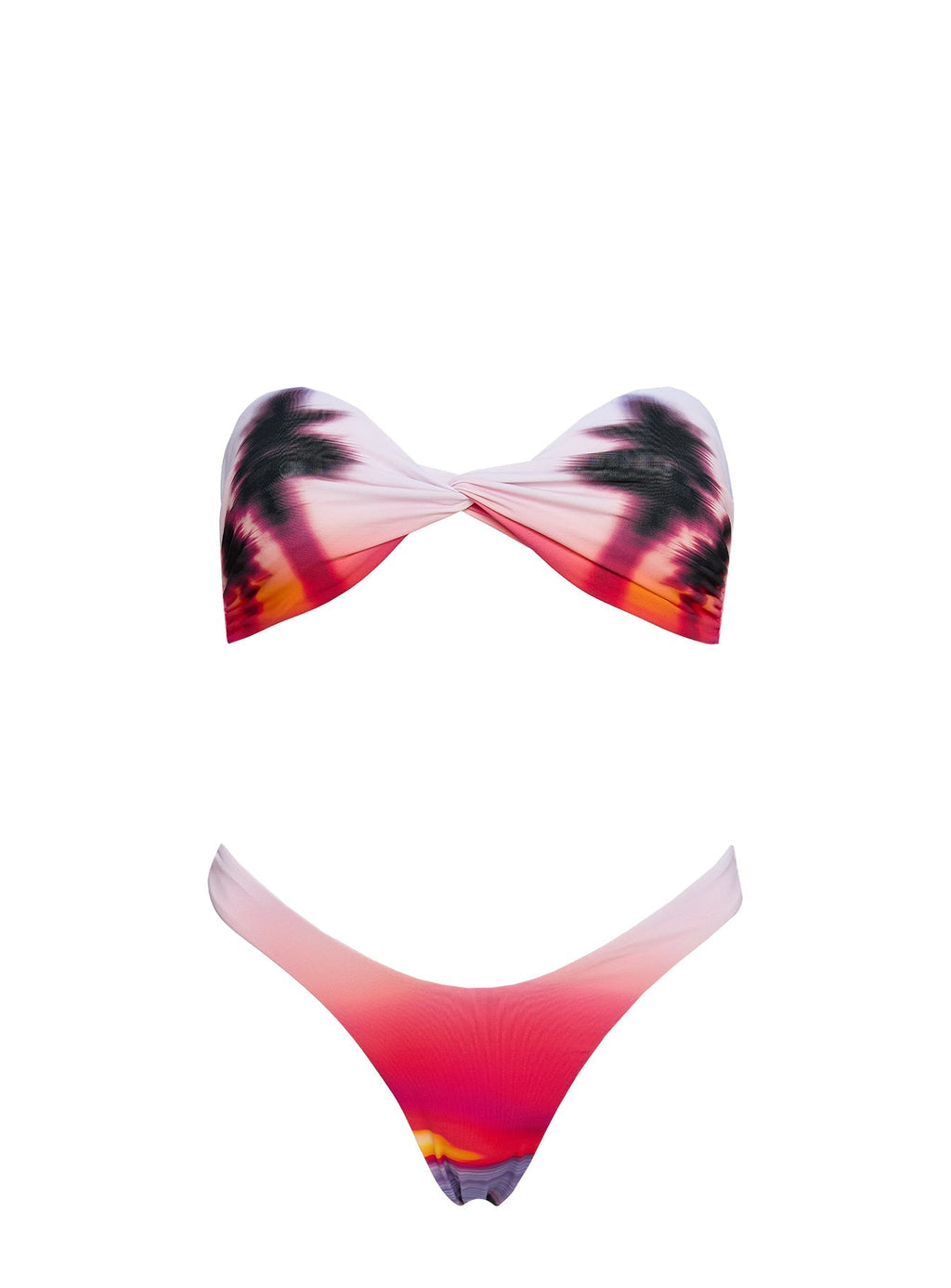 Nevaeh High Cut Bikini Bottoms Sunset Palm