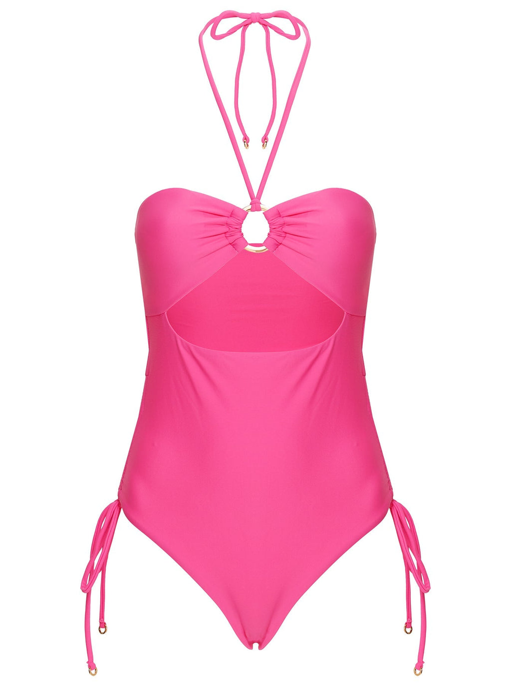 Ubelia Halter Cut Out One Piece Pink