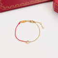 CAB54  Ladies single diamond half chain half red rope  Jewelry