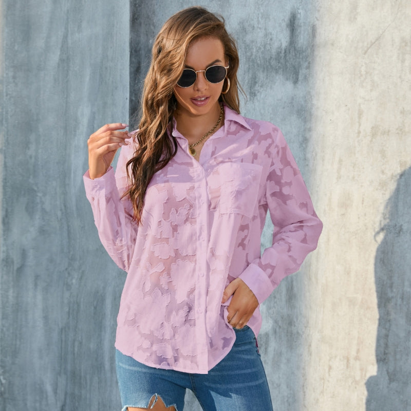 Popular Women's Loose Casual Chiffon Shirt Tops
